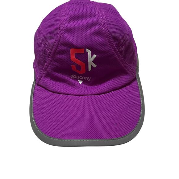 Saucony 5K Running Hat Unisex Adult Purple Strapback Packable Polyester OSFM - Picture 2 of 9